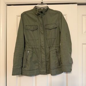 GAP Women's Snap Button & Zip Drawcord Waist Green Utility Field Jacket Small